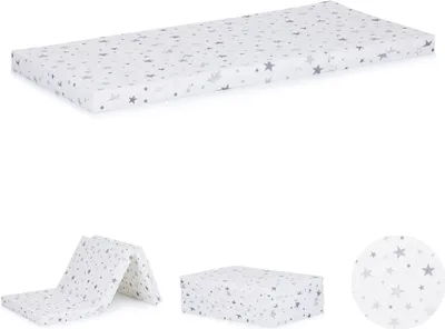 Produktbild von Chipolino Babybett Matratze Stars faltbar, Bezug waschbar, Größe 120 x 60 x 6 cm weiß