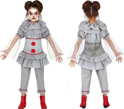 Produktbild von Graues Psycho Clown Kostüm 10-12 Jahre