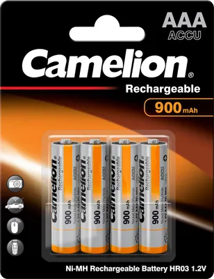 Immagine prodotto di Batteria micro ricaricabile CAMELION NiMH 900mAh, 4 pezzi