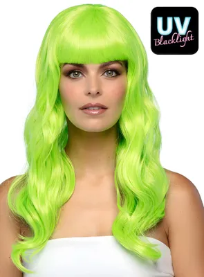 Productafbeelding van Zeemeermin, waternimf, groene pruik met pony, lang haar, carnaval