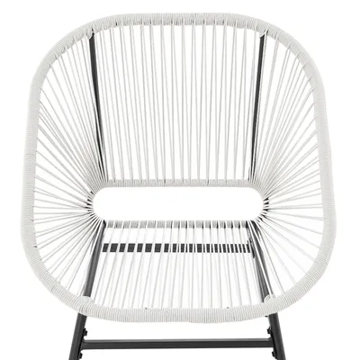 Produktbild von SVITA TULUM Balkon-Möbel 3-tlg. Garten-Möbel Set Balkonstühle mit Tisch Weiß