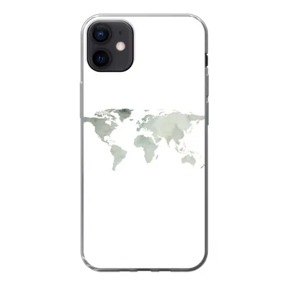 Produktbild von MuchoWow® Handyhülle Schutzhülle Hülle für iPhone 12 mini Weltkarte - Grün - Grau Silikon Softcase Handy Hülle - Bild