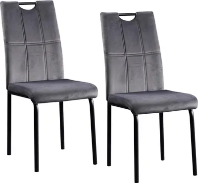Produktbild von 2er Set Samtstühle Denton mit Ziernähten, H96,5 x B41,5 x T52,5 cm, Sitzhöhe 47 cm