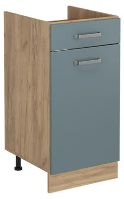 Produktbild von Küchenunterschrank Vicco R-Line Blau-Grau/Goldkraft Eiche 40 cm ohne Arbeitsplatte, Model 61164
