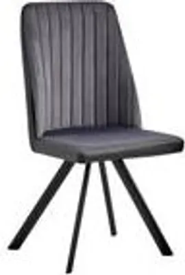 Produktbild von Esszimmerstühle  Küchenstuhl Polsterstuhl Design Stuhl mit Rückenlehne, mit Sitzfläche aus Samt, Gestell aus Metall , Menge:1 St.;Farbe:Dunkelgrau / Schwarz