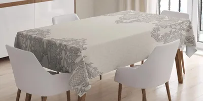 Obrázek produktu pro ABAKUHAUS Taupe ubrus, retro arabeska botanická květinová inspirace horizontální ilustrace, 140 x 240 cm, taupe