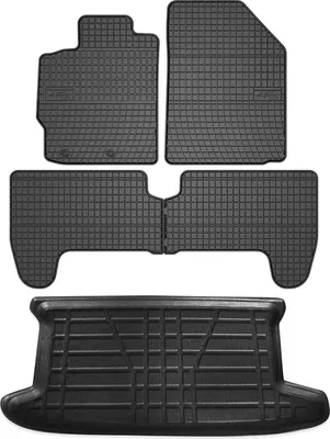 Zdjęcie produktu dla Zestaw dywaników podłogowych i wykładziny bagażnika do Toyota Yaris hatchback 2005-2010 guma 5x