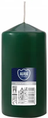 Obrázok produktu pre Aura Sviečka valec fľaškovozelená 120/58 mm 38 h