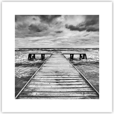 Produktbild von Poster - Poster ohne Rahmen - Brücke Meer Welle - 30x30 cm - Wand Bild - Wanddeko - Wandbilder - Kunstposter - Wandposter - Bilder - Kunstdruck - Wanddekoration - Wandbild - P2XAC30x30-3637