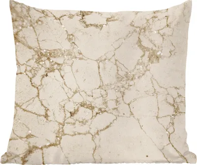 Produktbild von MuchoWow® Zierkissen Sofakissen Wohnzimmer Dekokissen 60x60 cm Marmor - Weiß - Beige - Sitzfläche - Foto Polster