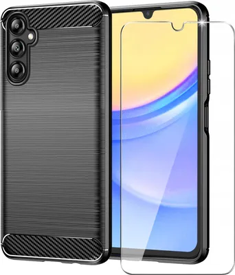 Zdjęcie produktu dla Etui do Samsung Galaxy M15 5G Pancerne Carbon CASE + Szkło 9H