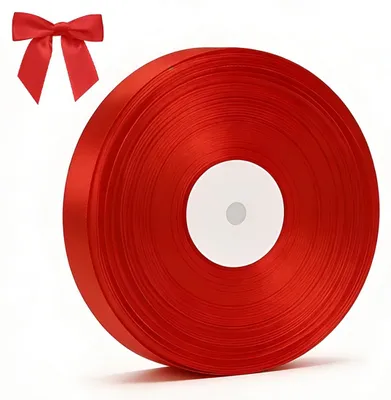 Polyesterband rot 1,2 cm x 91 m für Basteln & Deko