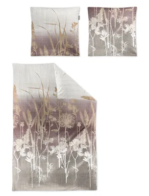 Produktbild von Irisette Mako-Satin Bettwäsche-Garnitur Wave 8568  Farbe beere  155x220+80x80cm