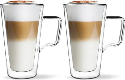 Produktbild von Gläserset Trinkglas Glas Wassergläser Doppelwandig DIVA 2 Stück 350 ml HOMLA