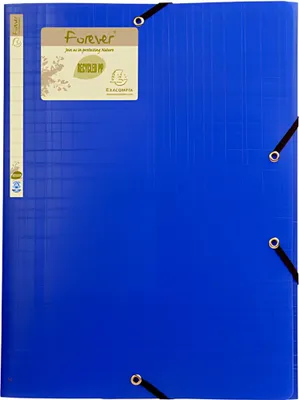 Image de Classeur Exacompta avec 3 intercalaires et fermeture élastique, en polypropylène 700µ, format A4, couleur bleue