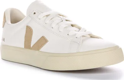 Produktbild von Veja Campo Chromefree Almond Logo Wildleder Damensneaker in Weiß – 5 Großbritannien - 38 EU - 7 US / Weiß