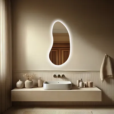 Obrázek produktu pro Neregulární koupelnové zrcadlo LED - 70x140 - SANA Svisle, s podsvícením