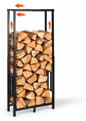 Produktbild von Ikodm Brennholzregal mit 9 Größenkombinationen, 45/60/75 × 25 × 95/132/170 cm, 95/132/170 cm Höhe, 400 kg, bis 400 kg Traglast