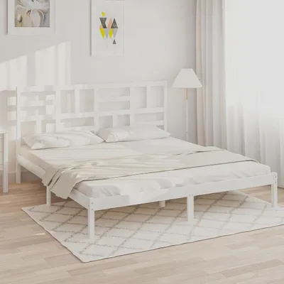 Produktbild von The Living Store Massivholzbett Weiß 180x200 cm