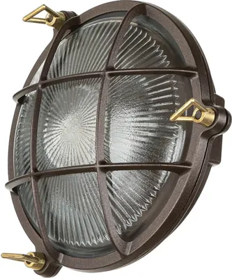 Produktbild von Außenlampe Wand IP64 E27 Glas Messing massiv Ø 21 cm Maritim Wandleuchte außen Hof