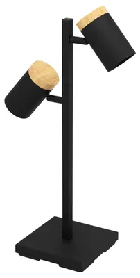 Image de Lampe de bureau noire Cartagena avec 2 sources de lumière