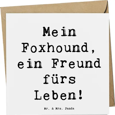 Produktbild von Mr. & Mrs. Panda Grußkarte Spruch Foxhound Freund - Weiß - Geschenk, Hundeliebhaber, treuer Begleiter, Klappkarte, Aussehen, Hunderasse, Bewegung, Glückwunschkarte, Hund