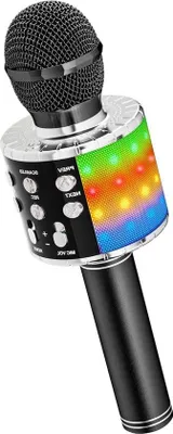 Obrázek produktu pro Přenosný karaoke systém 4 v 1 s LED světly – pro děti – černý