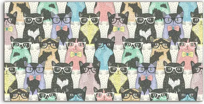 Produktbild von Coloray Acrylbild 120x60  Wandbild Acrylbilder Kunst Bild Hipster niedliche Katzen