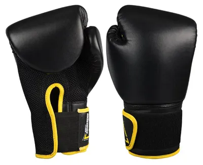Produktbild von Boxhandschuhe Polyurethanunisex schwarz/gelb 12 oz