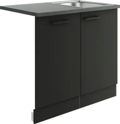 Produktbild von Optifit Spülenschrank inkl Spüle Geschirrspülerblende für vollintegrierte Geschirrspüler Madrid420 BxTxH 90 x 60 x 84,8