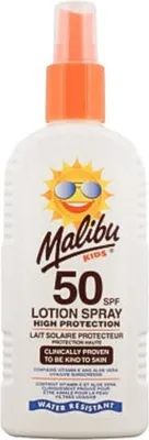 Obrázek produktu pro Malibu Kids Lotion Spray SPF50 Voděodolný sprej pro děti 200ml