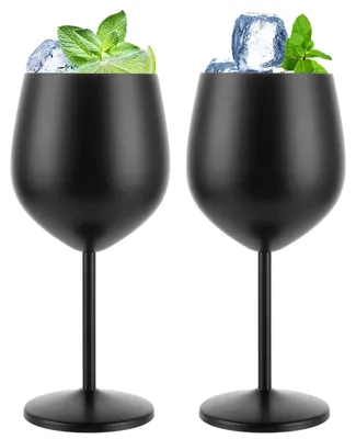 Imagen del producto de Vaso de vino de acero inoxidable, 350 ml, irrompible, ideal para vino tinto