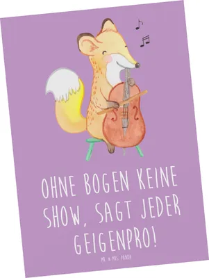 Produktbild von Mr. & Mrs. Panda Postkarte Geige Bogen - Lavendeltraum - Geschenk, Violinist, Lernen, Instrument, Grußkarte, Orchester, Musiker, Folklore, Ansichtskarten, Ansichtskarte