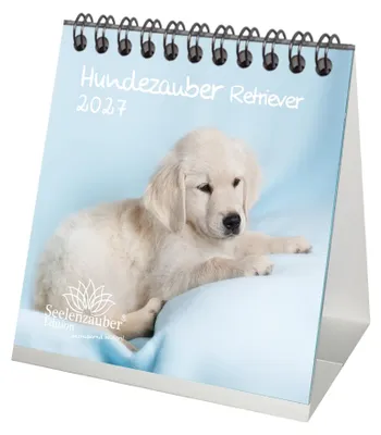 Produktbild von Hundezauber Retriever Tischkalender 10x10cm für 2027 Welpen und Hunde - Seelenzauber