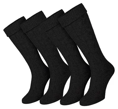 Produktbild von Black Snake Trachten Kniestrümpfe 2 Paar Zopfmuster Lederhose - 35/38 - Schwarz