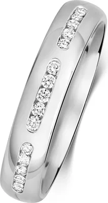 Produktbild von 9 Karat (375) Weißgold Kanalfassung Diamant Trauring/Ehering/Hochzeitsring Brillant-Schliff 0.15 Karat HI - SI3-I1, 55 (17.5); TRS368279KWRSO