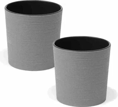 Produktbild von SIENA GARDEN Pflanzgefäß LOCON 2er-Set 25 cm grau