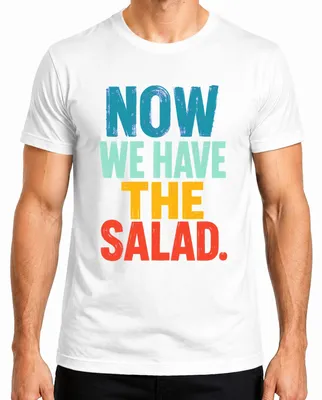 Productafbeelding van Nu hebben we het "Salad Denglish" grappige statement T-shirt voor heren, wit, maat L