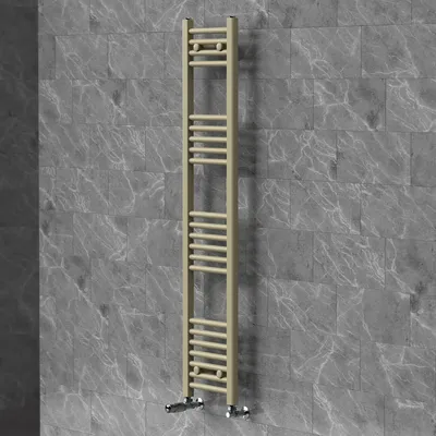 Produktbild von LuxeBath Handtuchheizkörper 300x1400 mm Badheizkörper mit Thermostatventil, Handtuchtrockner Sahara gerade mit Seitenanschluss, Handtuchhalter, Beige