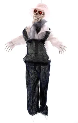 Produktbild von Halloween Dekoration - Farmer Skelett mit Funktion, Licht & Sound (80cm)