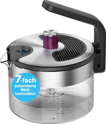 Produktbild von Kezzel® innovativer Wasserkessel für Induktionsherde 1,5 Liter | Automatische Abschaltfunktion, kein Überkochen | Minimalistisches Design aus Edelstahl & Glas, spülmaschinenfest, leicht zu reinigen