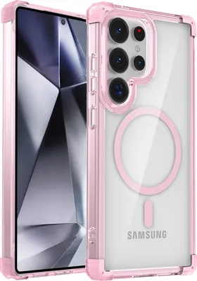 Produktbild von Magnetisch Hülle für Samsung Galaxy S26 Ultra Kompatibel mit Magsafe Stoßfest Militärschutz Transparente Handyhülle Pink