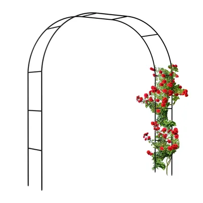 Immagine prodotto di Relaxdays Arco di rose, metallo, arco da giardino, H: 250 cm, 2 larghezze: 235 o 180 cm, supporto per piante rampicanti, nero