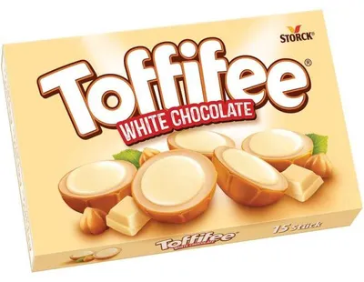 Produktbild von Toffifee White Chocolate, 125 g, 2258 kJ, 541 kcal, 55,9 g, 46,5 g, 32,7 g