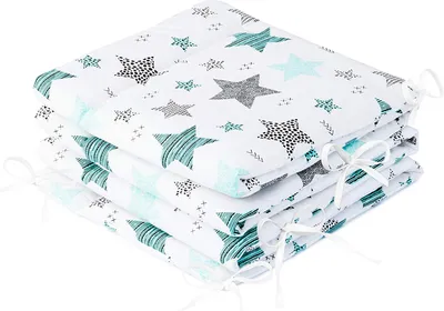 Produktbild von Amilian Bettumrandung Babybett Baby Kinder Nestchen Kantenschutz Bettnestchen Kopfumrandung für Laufstall Bettausstattung Bettschlange 210 cm