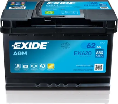 Immagine prodotto di Batteria per auto Exide EK620 Start-Stop AGM 12V 62Ah 680A