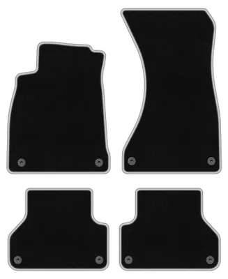 Immagine prodotto di Tappetini in moquette per Audi A5 5FA 2017- (Sportback) – set 4 pezzi, nero/argento, su misura – Wielganizator CARLUX
