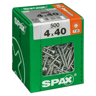 Image de Lot de 500 vis acier tête fraisée torx SPAX, Diam.4 mm x L.40 mm