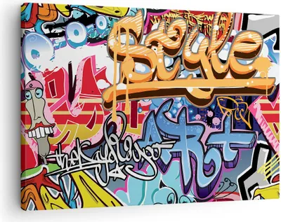 Produktbild von Bild auf Leinwand - Leinwandbild - Graffiti modern - 70x50cm - Wand Bild - Wanddeko - Wandbilder - Leinwanddruck - Bilder - Kunstdruck - Wanddekoration - Leinwand bilder - Wandkunst - AA70x50-3578