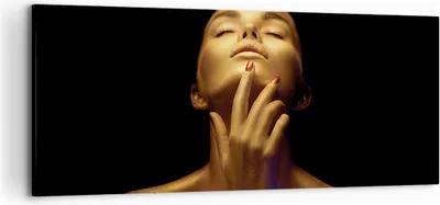 Produktbild von Bild auf Leinwand - Leinwandbild - Einteilig - Gold Frau Stück - 120x50cm - Wand Bild - Wanddeko - Wandbilder - Leinwanddruck - Bilder - Wanddekoration - Leinwand bilder - Wandbild - AB120x50-4573